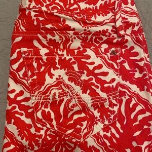 Lilly Pulitzer Worth Straight Jean Coral Print